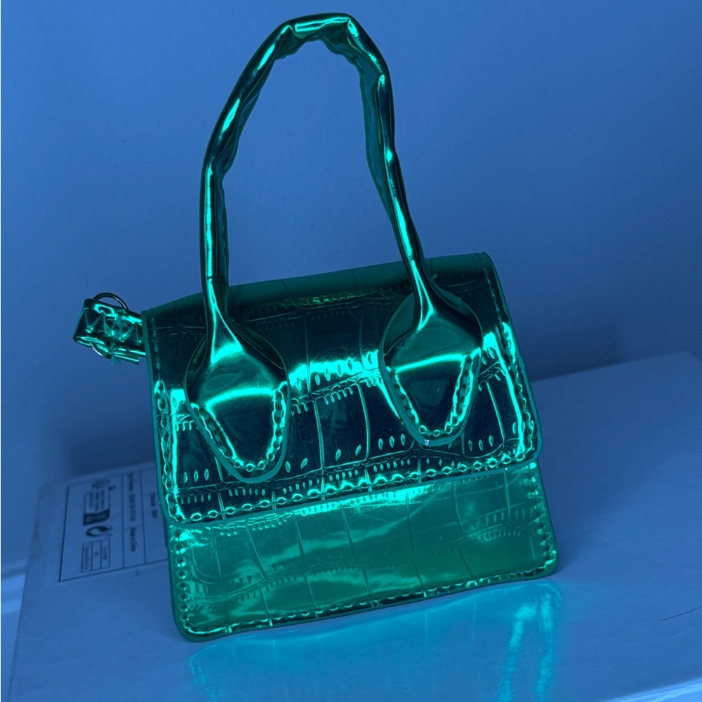 Mini Metallic Green Handbag